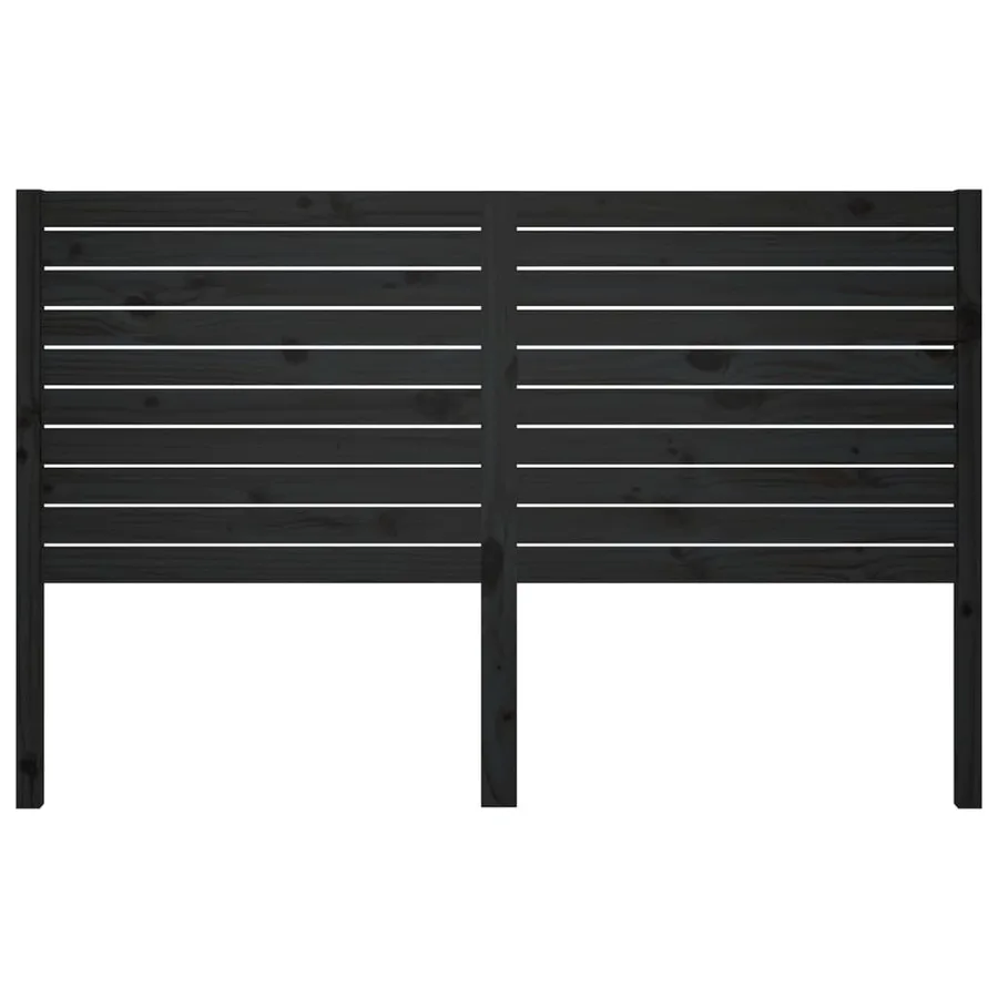 Tête de lit Noir 156x4x100 cm Bois massif de pin - 3