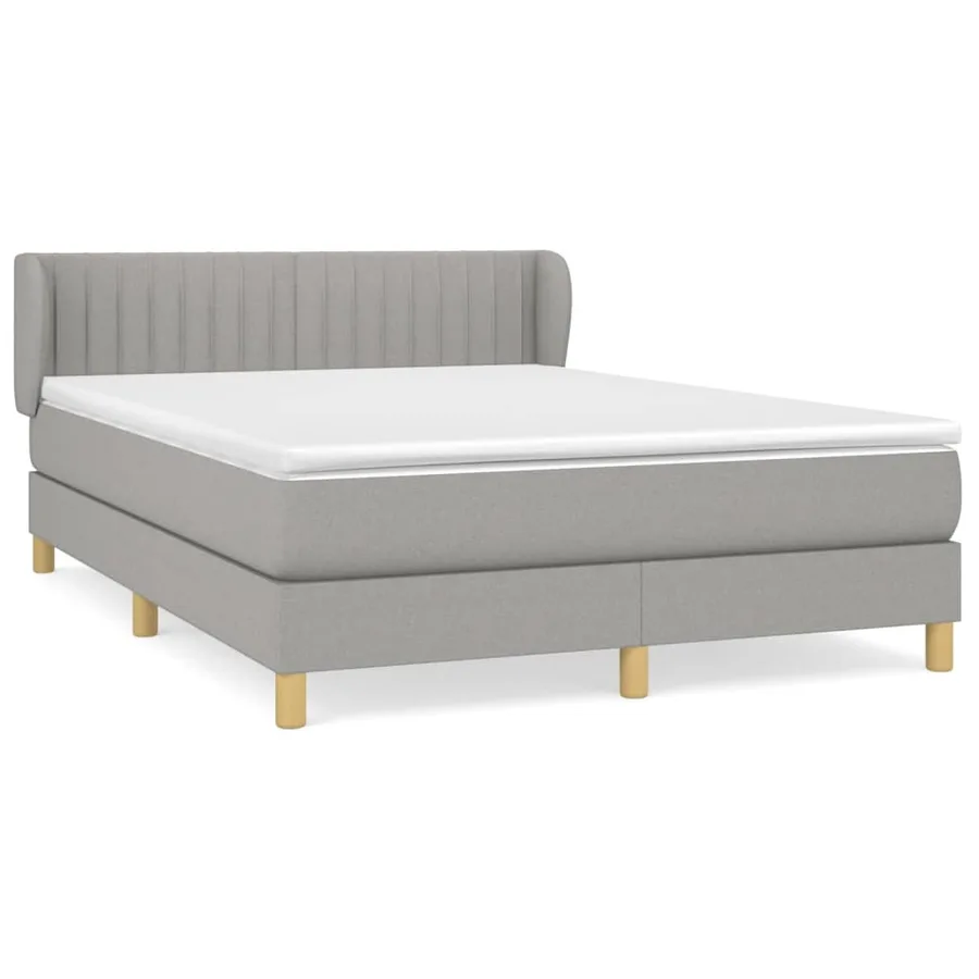 Sommier à lattes de lit avec matelas Gris clair 140x200cm Tissu - 2