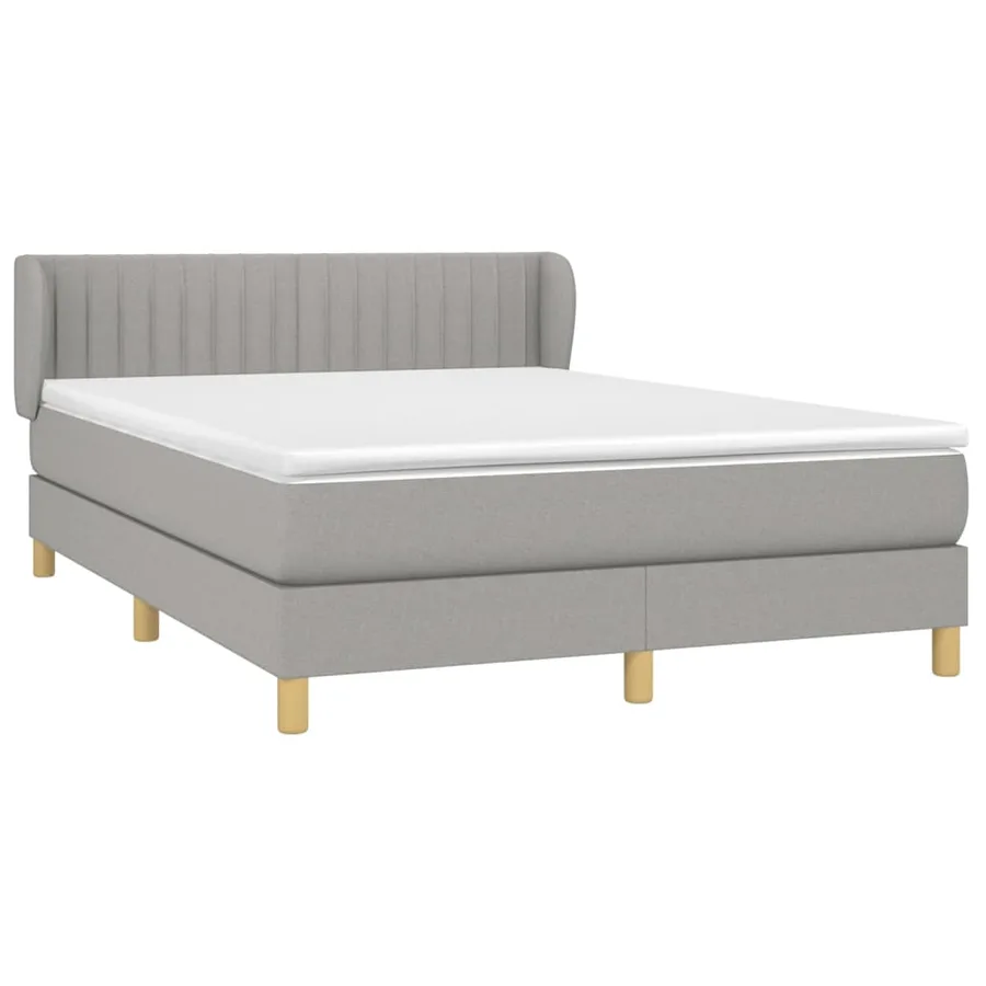 Sommier à lattes de lit avec matelas Gris clair 140x200cm Tissu - 3