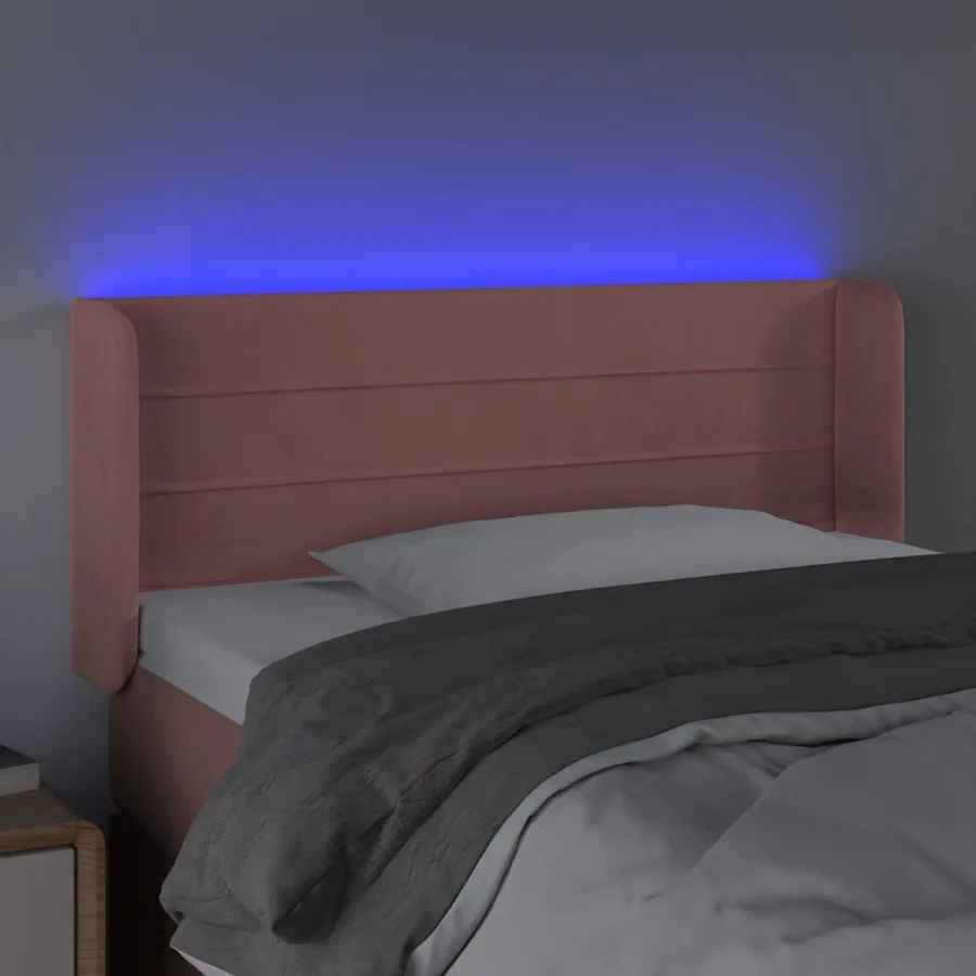 Tête de lit à LED Rose 103x16x78/88 cm Velours - 4