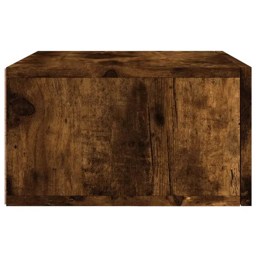 Table de chevet murale chêne fumé 35x35x20 cm - 7