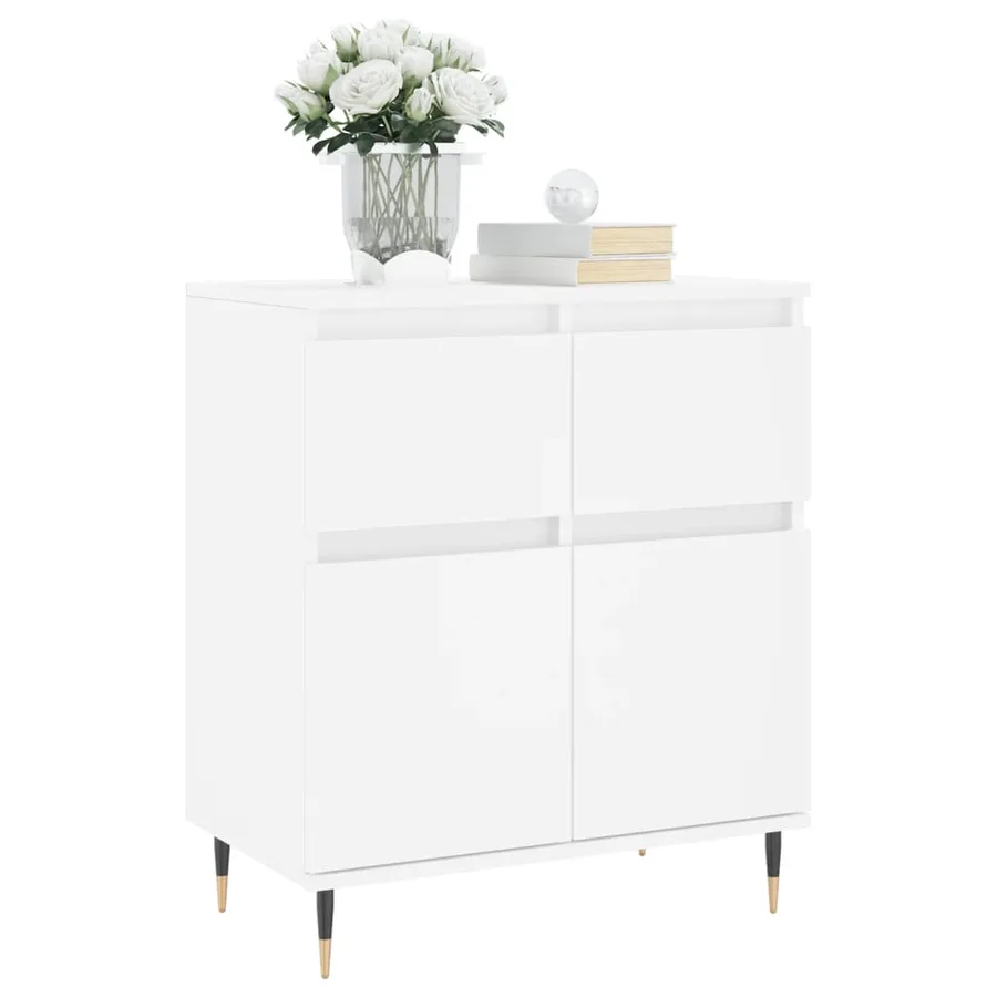 Buffet Blanc 60x35x70 cm Bois d'ingénierie - 3