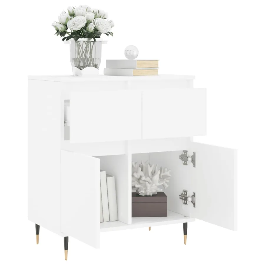 Buffet Blanc 60x35x70 cm Bois d'ingénierie - 4