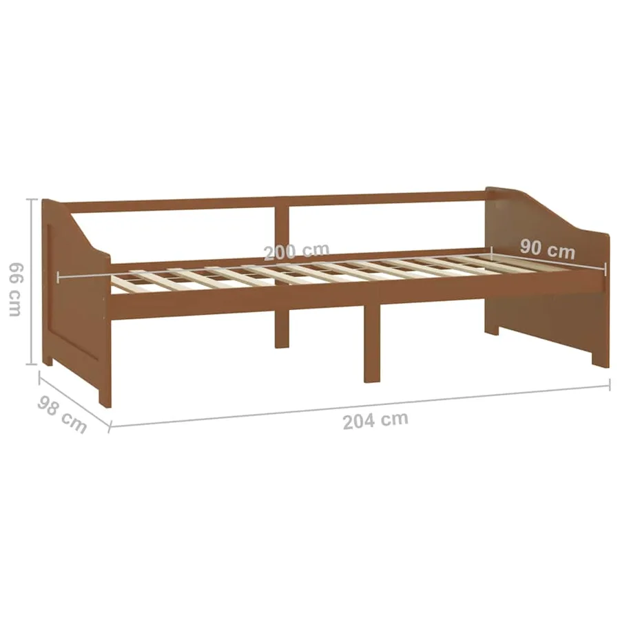 Lit de repos 3 places sans matelas Marron miel 90x200 cm - 8