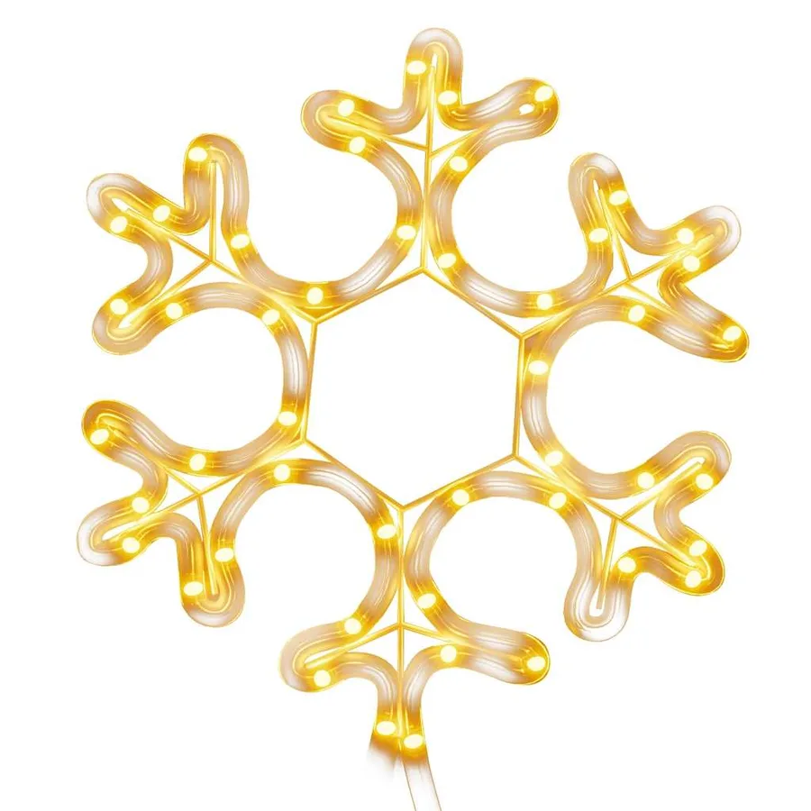 Figure de flocon de neige de Noël et 48 LED Blanc chaud 27x27cm - 2