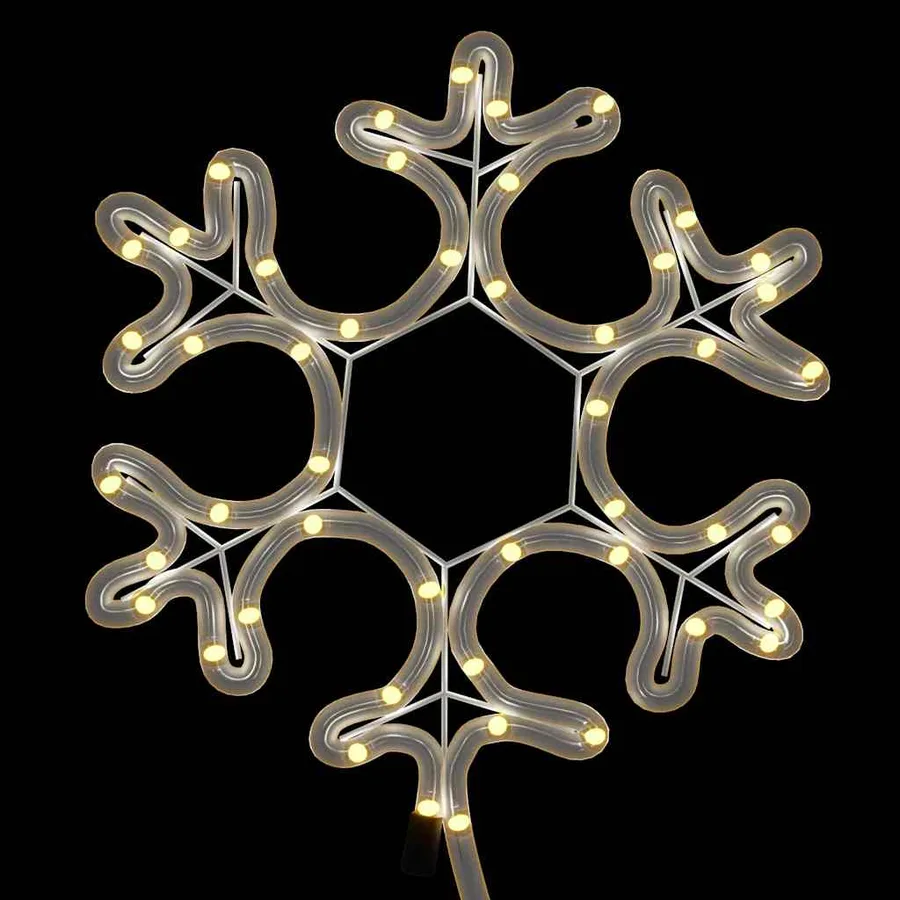 Figure de flocon de neige de Noël et 48 LED Blanc chaud 27x27cm - 4