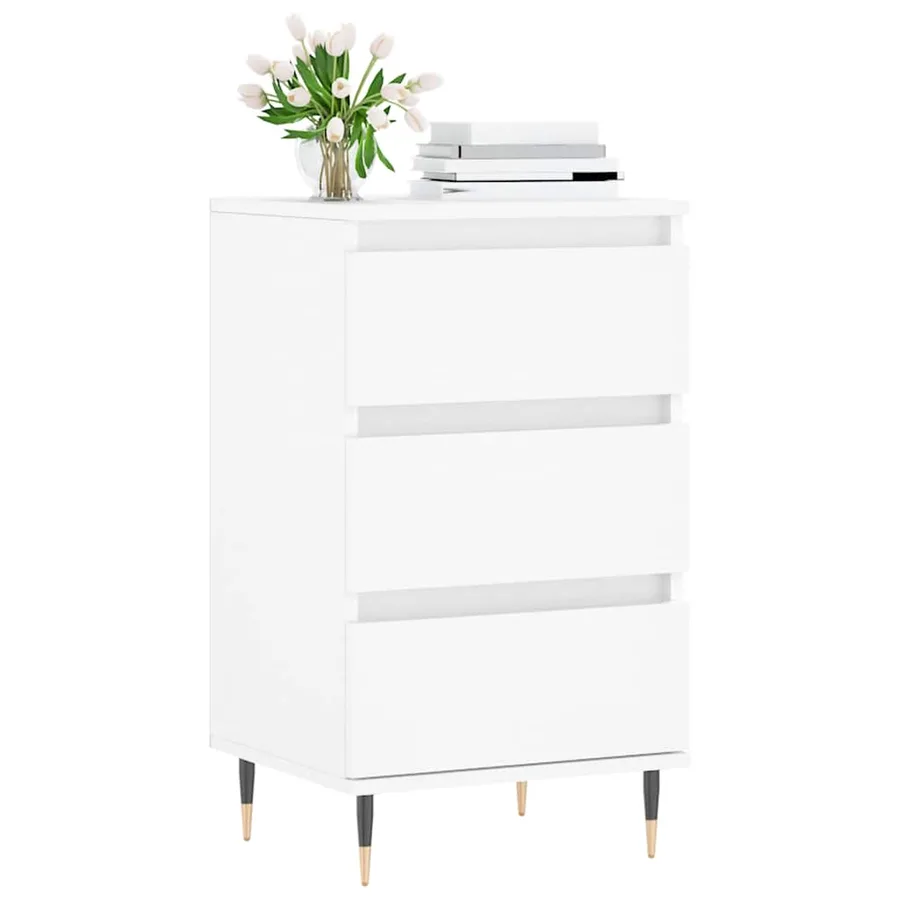 Buffet blanc 40x35x70 cm bois d’ingénierie - 3