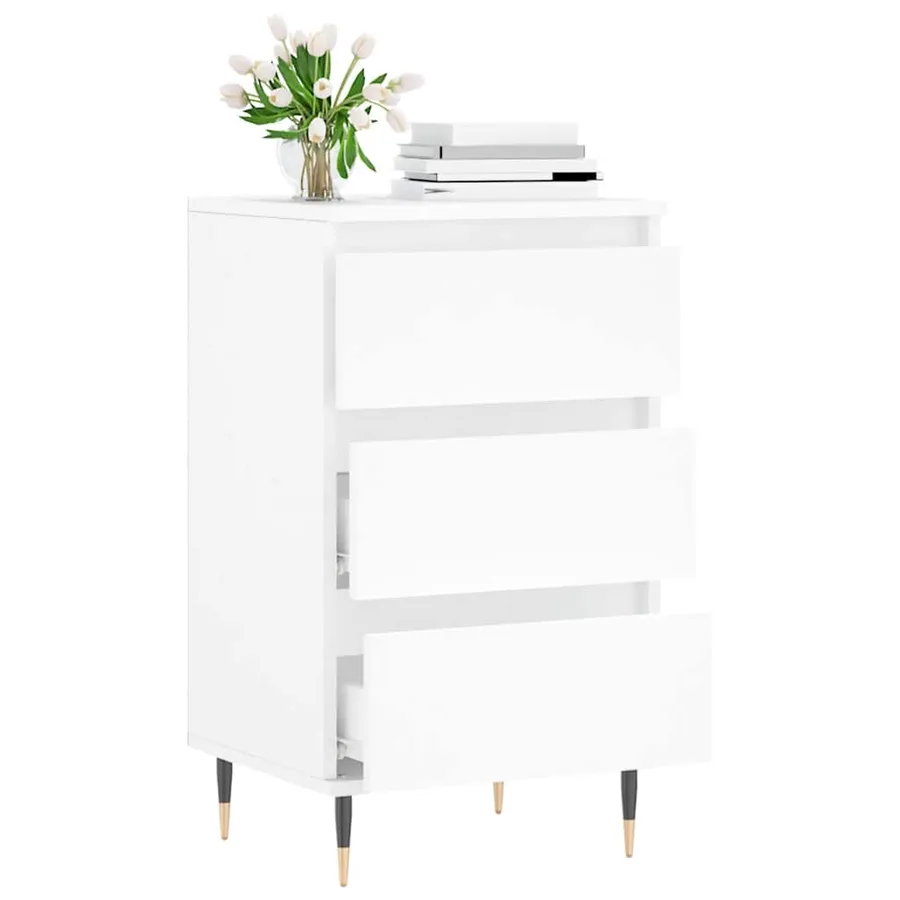 Buffet blanc 40x35x70 cm bois d’ingénierie - 4