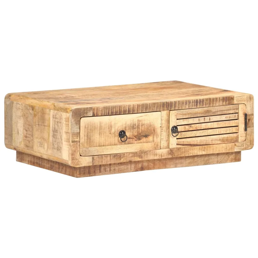 Table basse 90x60x29 cm Bois de manguier brut - 10