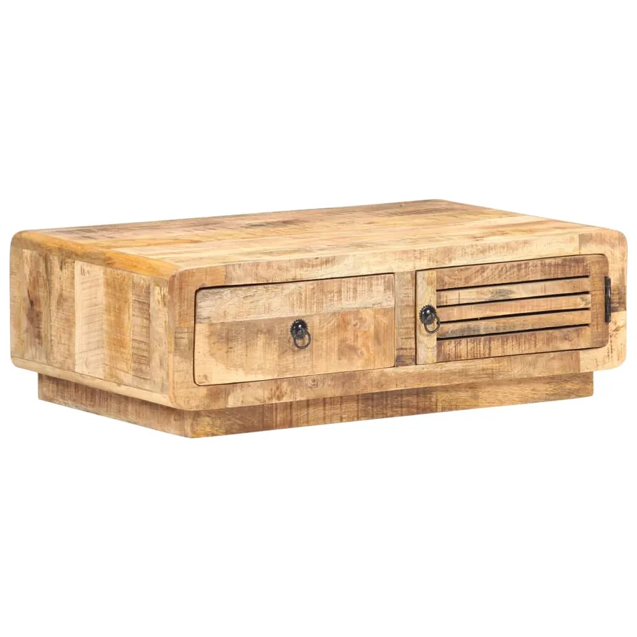 Table basse 90x60x29 cm Bois de manguier brut - 12