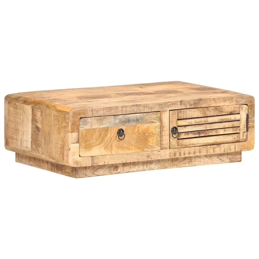 Table basse 90x60x29 cm Bois de manguier brut - 13