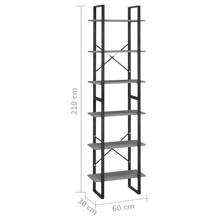 Étagère de rangement Gris 60x30x210 cm Bois de pin massif - 7