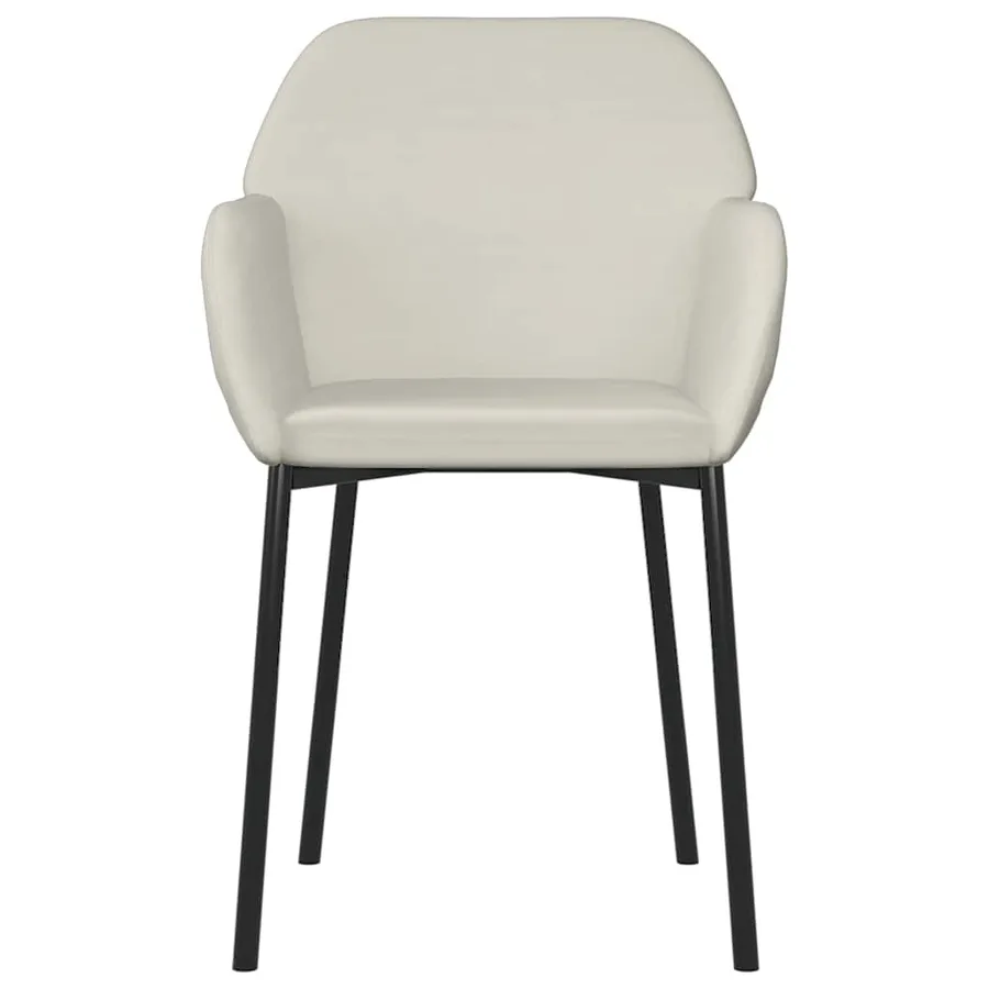 Chaises à manger lot de 2 Crème Velours - 5