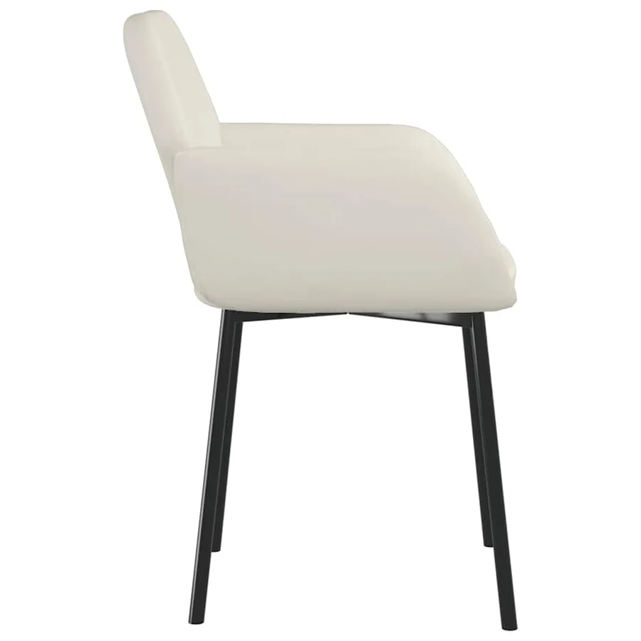 Chaises à manger lot de 2 Crème Velours - 6
