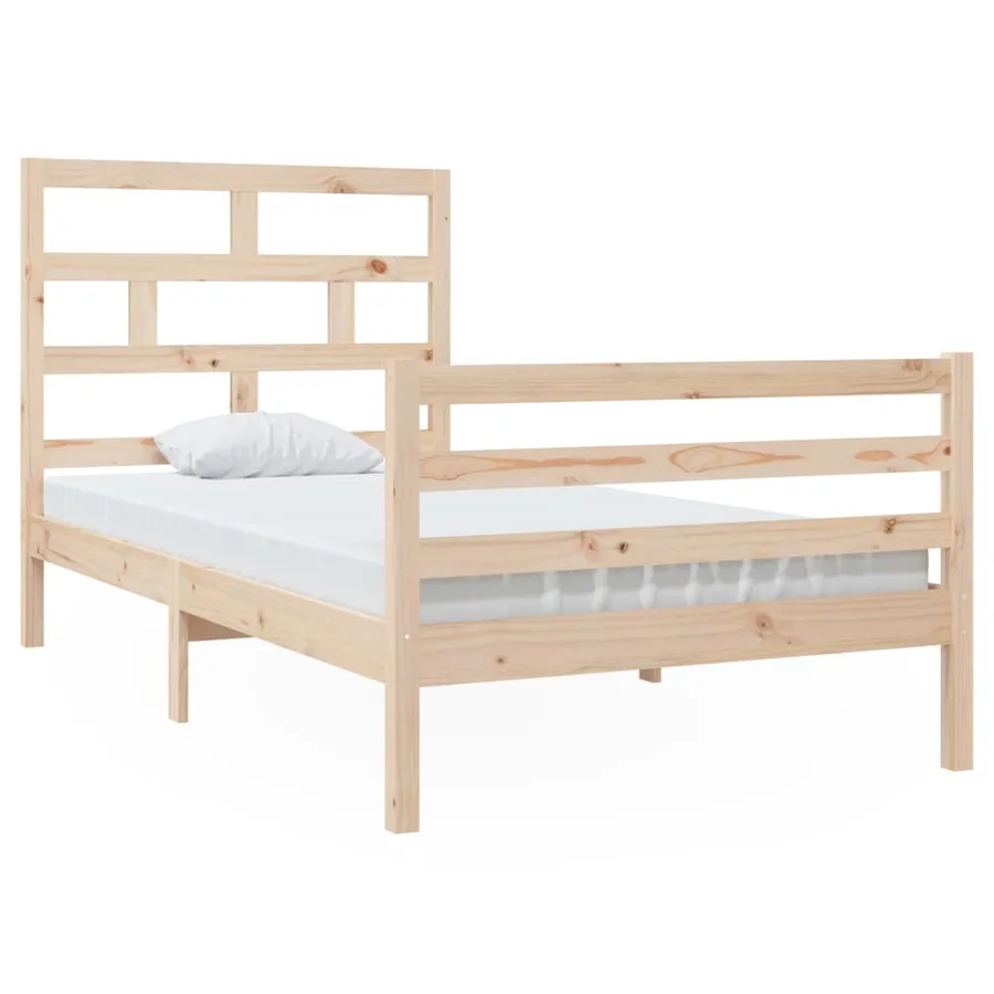 Cadre de lit sans matelas bois massif 100x200 cm - 2