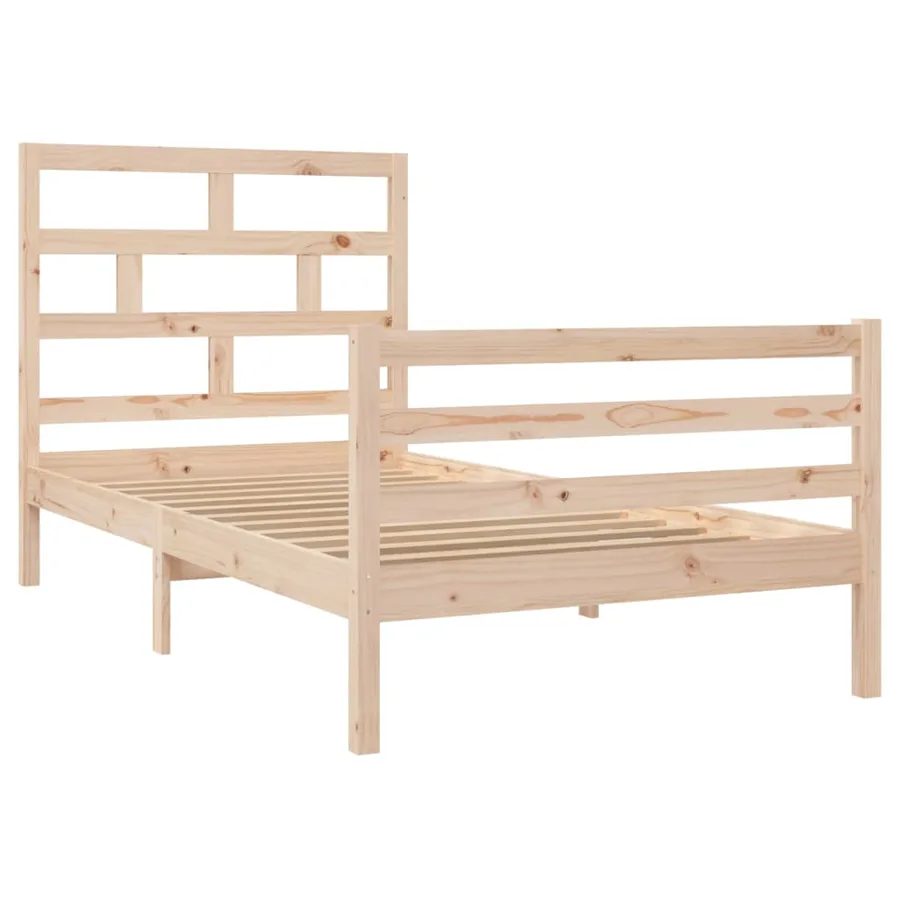 Cadre de lit sans matelas bois massif 100x200 cm - 3