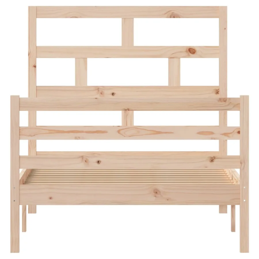 Cadre de lit sans matelas bois massif 100x200 cm - 4