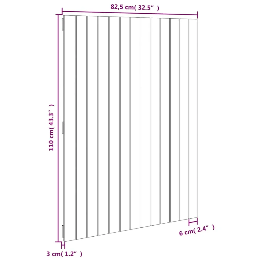 Tête de lit murale Marron miel 82,5x3x110 cm Bois massif de pin - 8