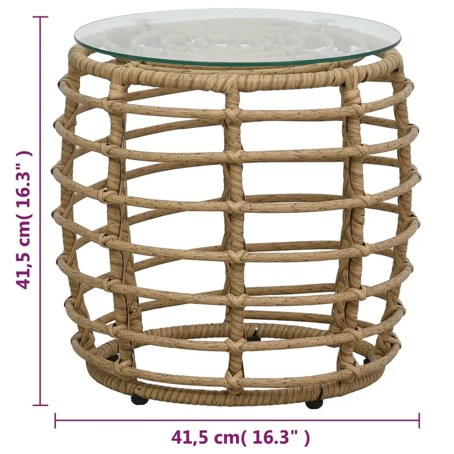 Ensemble de bistro 3 pcs Résine tressée Chêne - 7