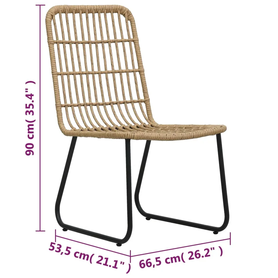 Ensemble de bistro 3 pcs Résine tressée Chêne - 8
