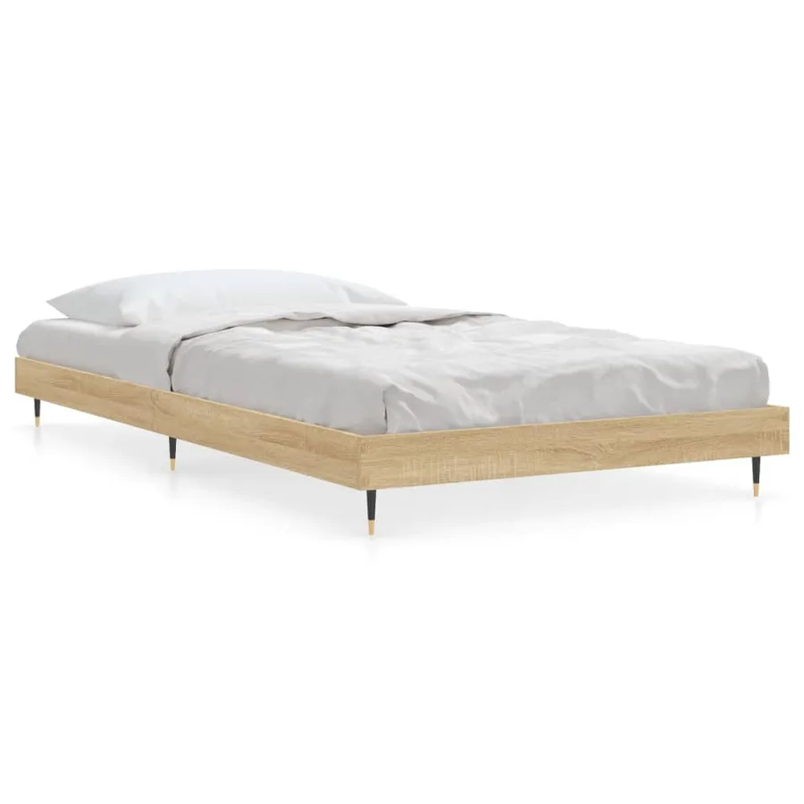 Cadre de lit sans matelas chêne sonoma 90x200 cm - 2