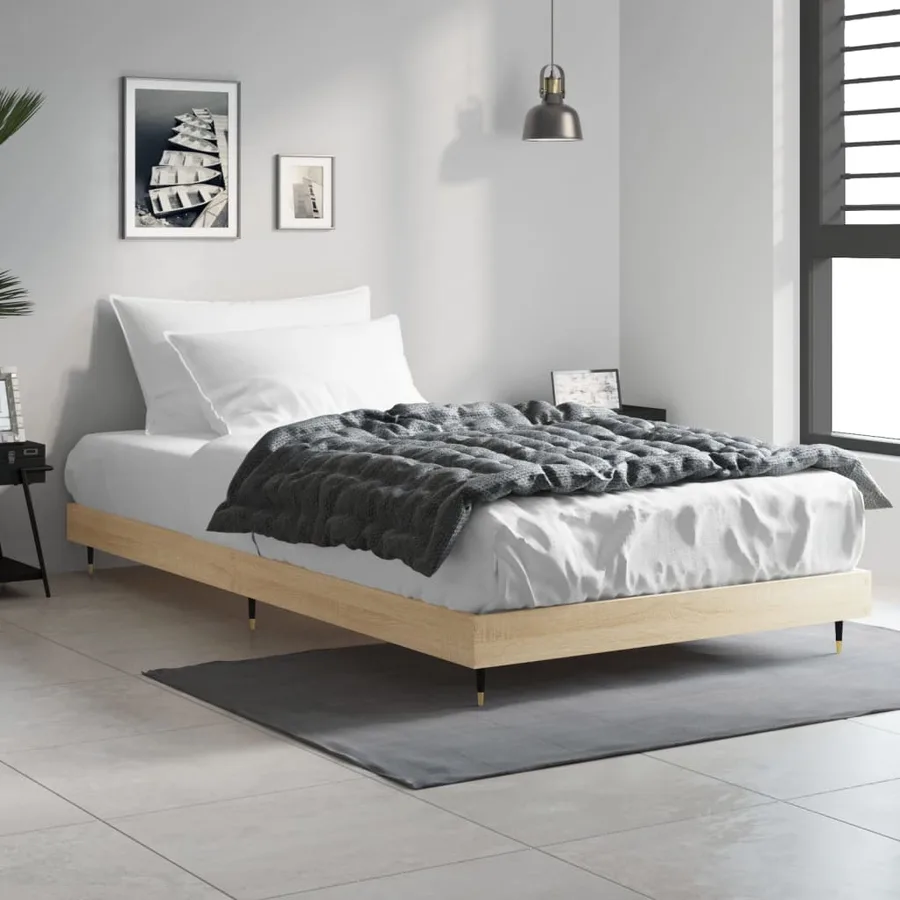 Cadre de lit sans matelas chêne sonoma 90x200 cm - 3