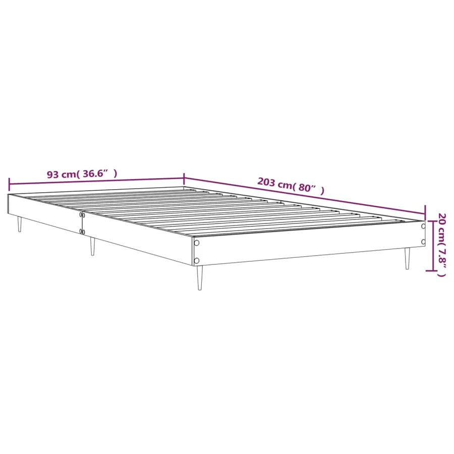 Cadre de lit sans matelas chêne sonoma 90x200 cm - 9