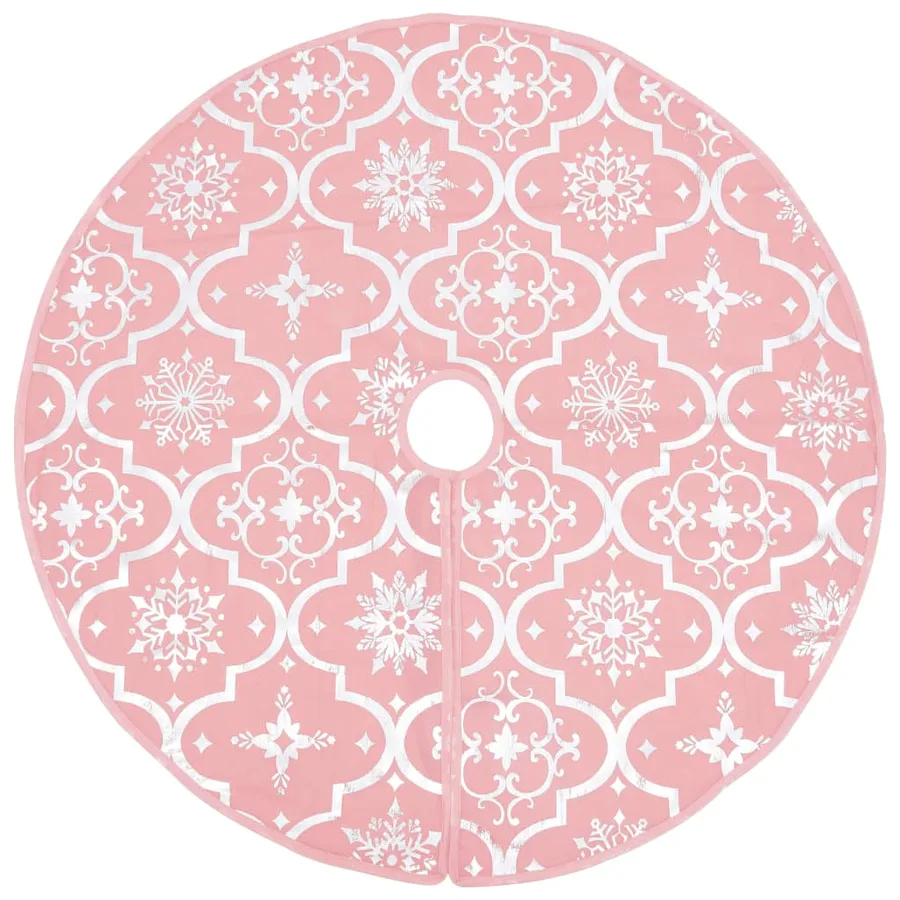 Jupe de sapin de Noël de luxe avec chaussette Rose 90 cm Tissu - 3