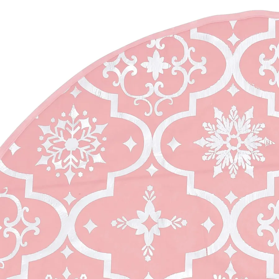 Jupe de sapin de Noël de luxe avec chaussette Rose 90 cm Tissu - 6