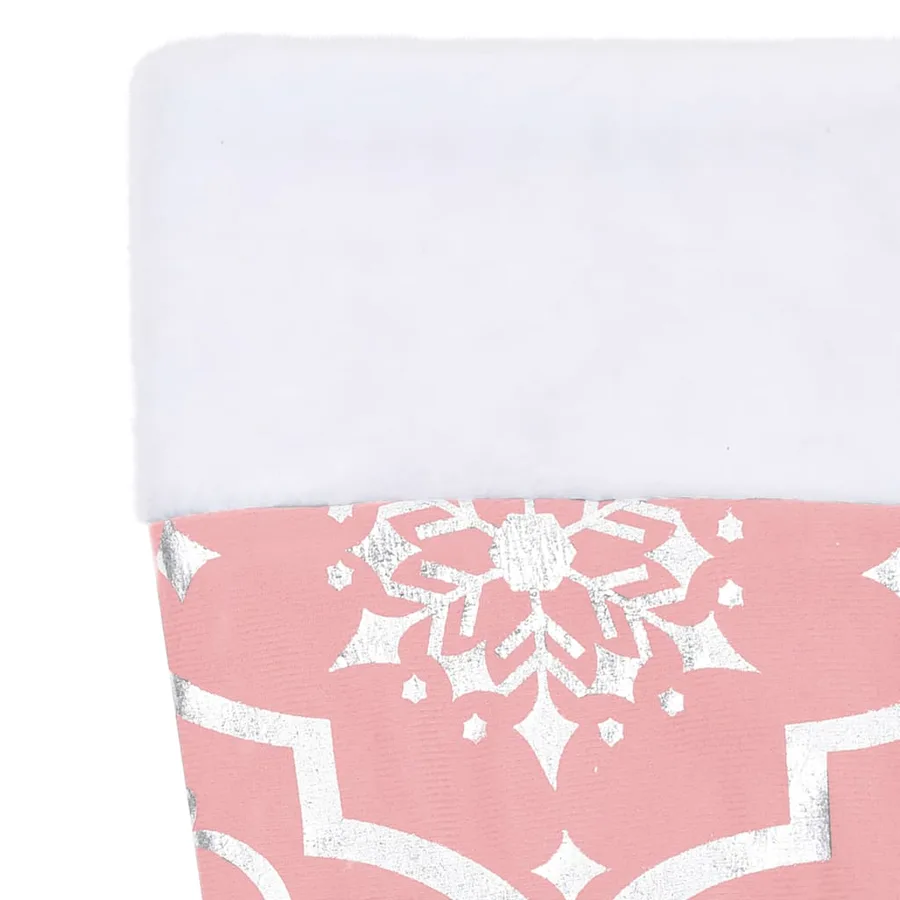 Jupe de sapin de Noël de luxe avec chaussette Rose 90 cm Tissu - 7