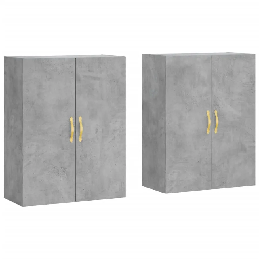 Armoires murales 2 pcs gris béton 69,5x34x90 cm - 2