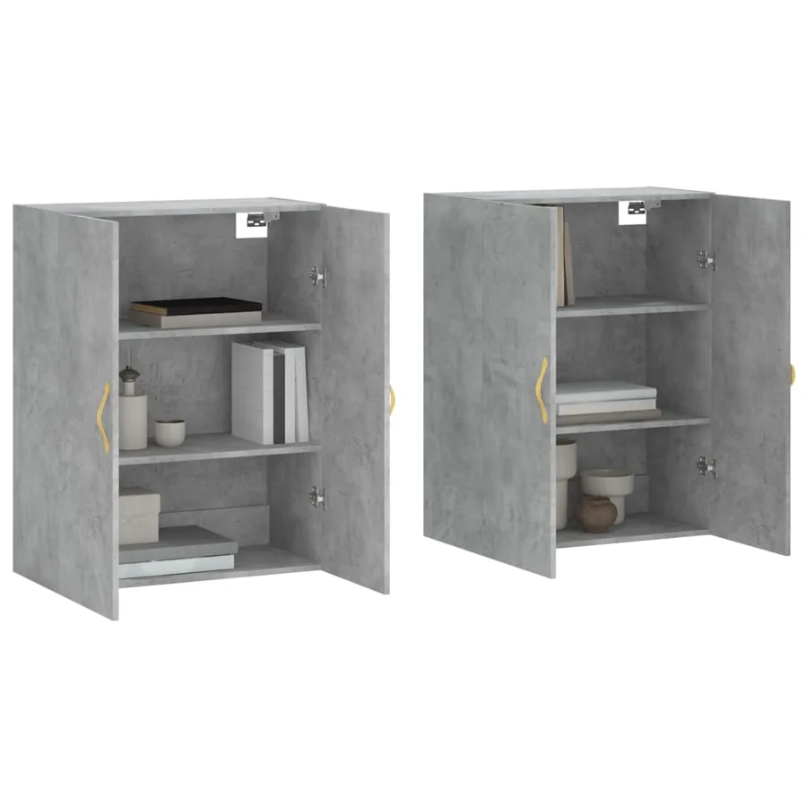 Armoires murales 2 pcs gris béton 69,5x34x90 cm - 3