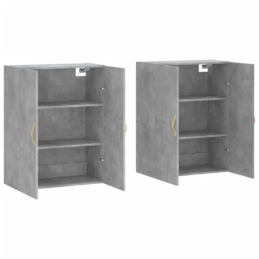 Armoires murales 2 pcs gris béton 69,5x34x90 cm - 4