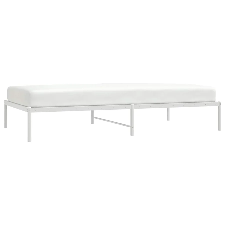 Cadre de lit en métal sans matelas blanc 107x203 cm - 4