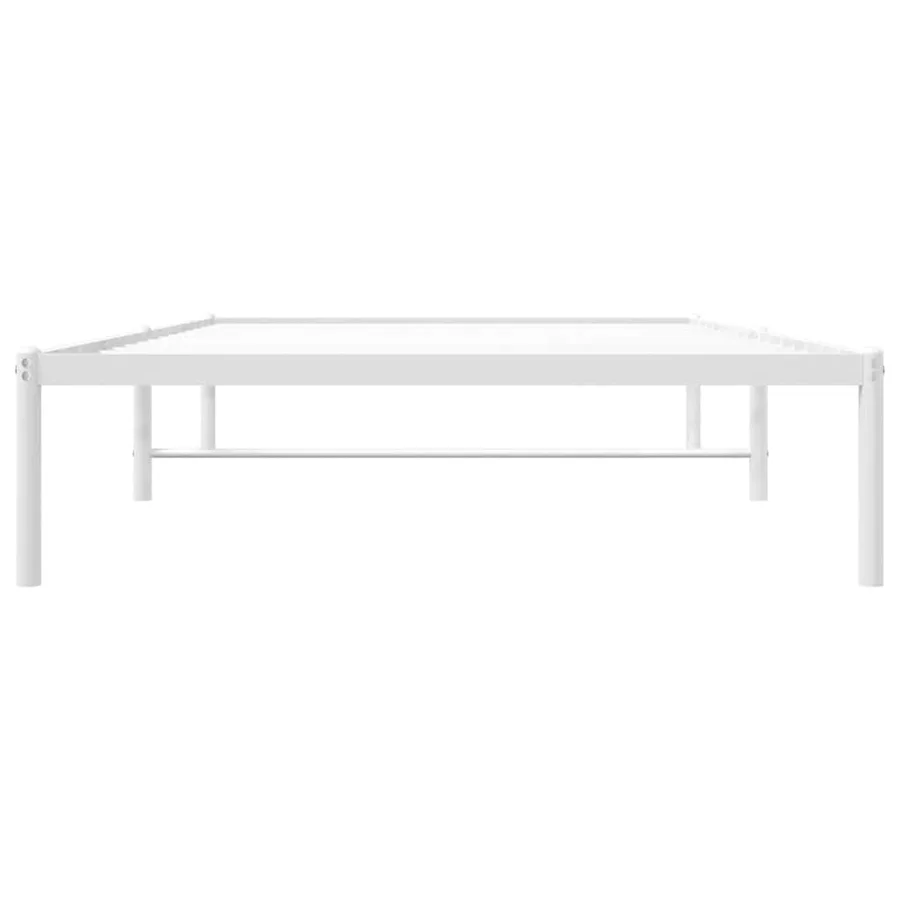 Cadre de lit en métal sans matelas blanc 107x203 cm - 5