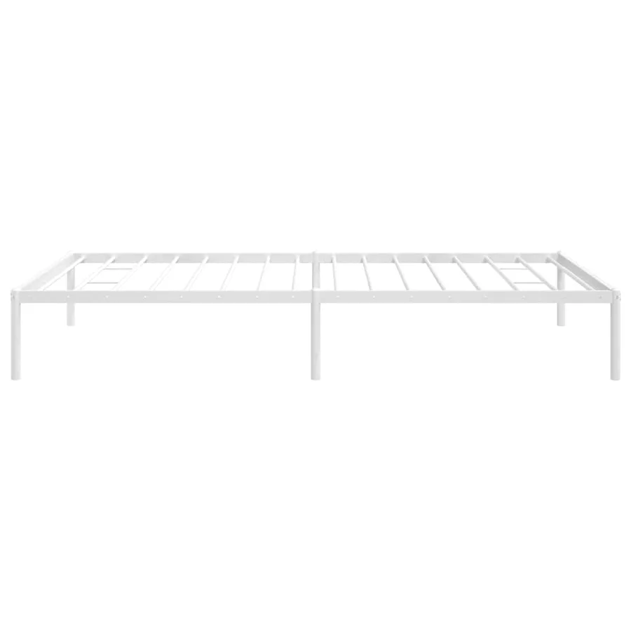 Cadre de lit en métal sans matelas blanc 107x203 cm - 6