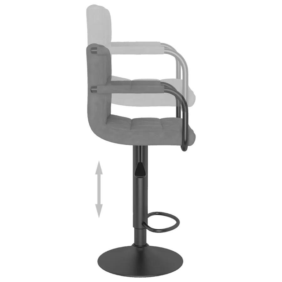 Tabouret de bar Gris clair Velours - 6