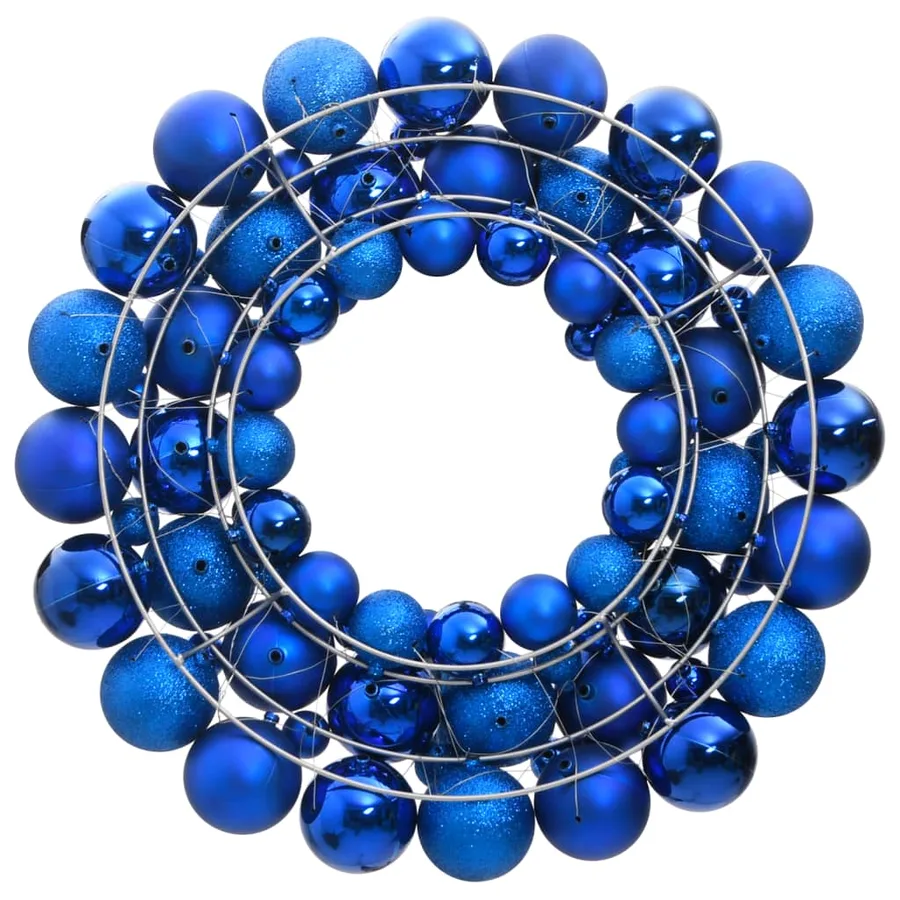 Couronne de Noël bleu 45 cm polystyrène - 2