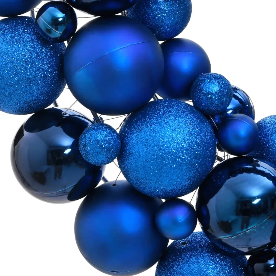 Couronne de Noël bleu 45 cm polystyrène - 3