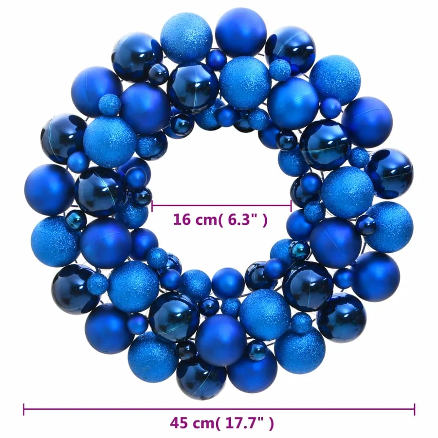 Couronne de Noël bleu 45 cm polystyrène - 4
