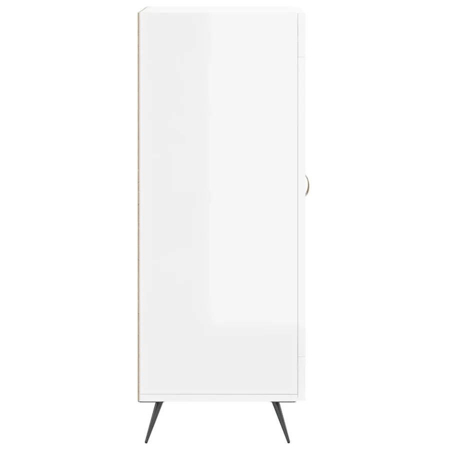 Buffet Blanc brillant 34,5x34x90 cm Bois d'ingénierie - 7