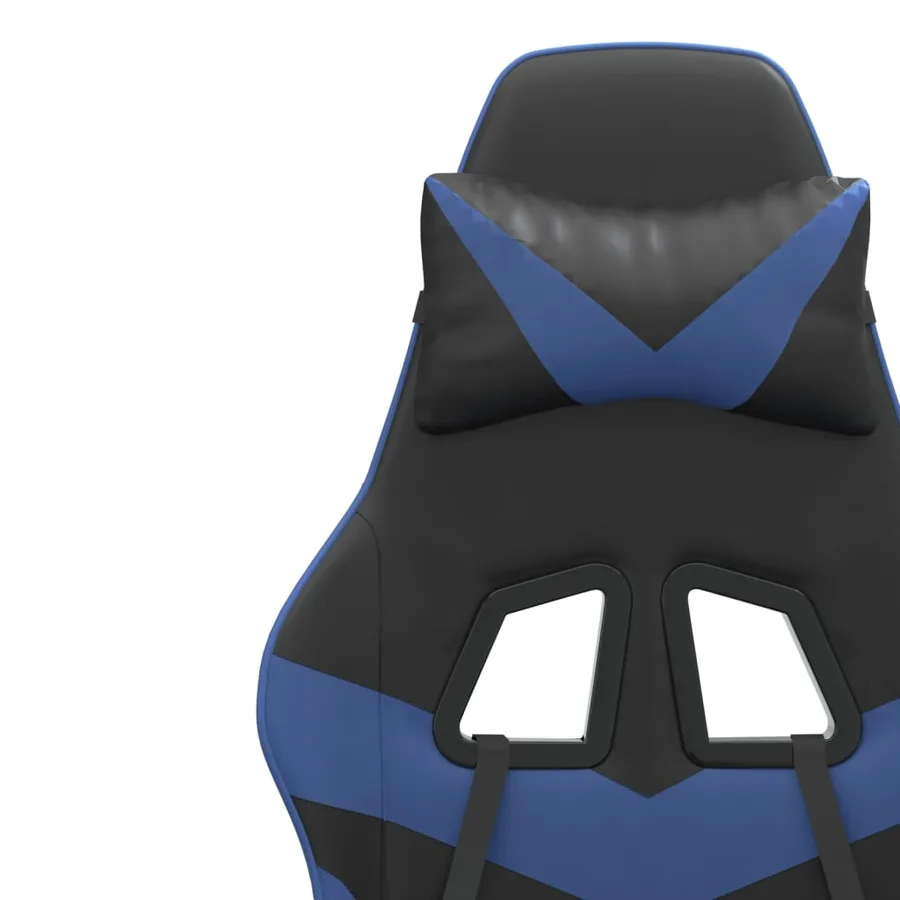Chaise de jeu pivotante Noir et bleu Similicuir - 9