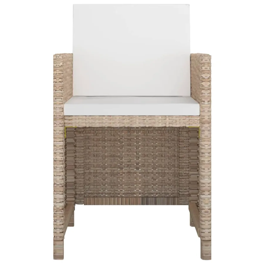 Ensemble à manger d'extérieur avec coussins 5 pcs Rotin Beige - 4