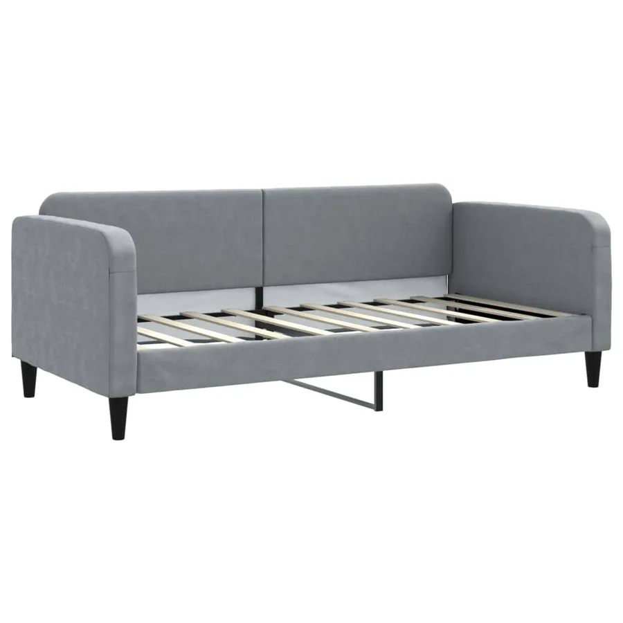 Lit de repos sans matelas gris clair 90x190 cm tissu - 2