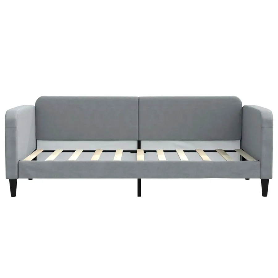 Lit de repos sans matelas gris clair 90x190 cm tissu - 3