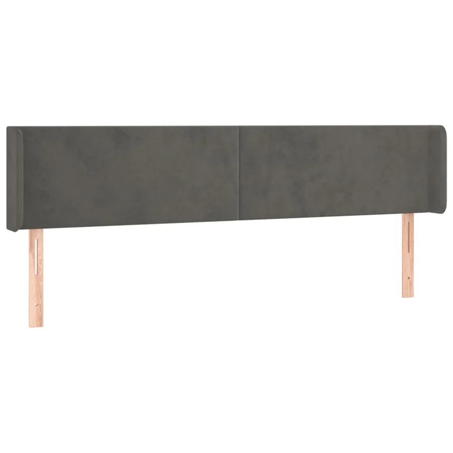 Tête de lit à LED Gris foncé 203x16x78/88 cm Velours - 3