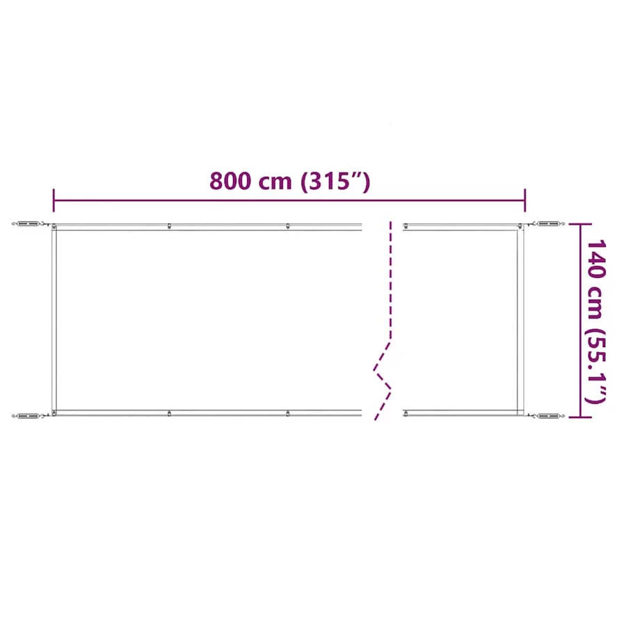 Auvent vertical Blanc 140x800 cm Tissu oxford - 6
