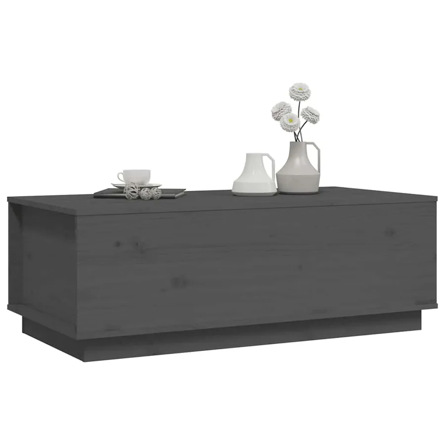 Table basse Gris 100x50x35 cm Bois massif de pin - 4