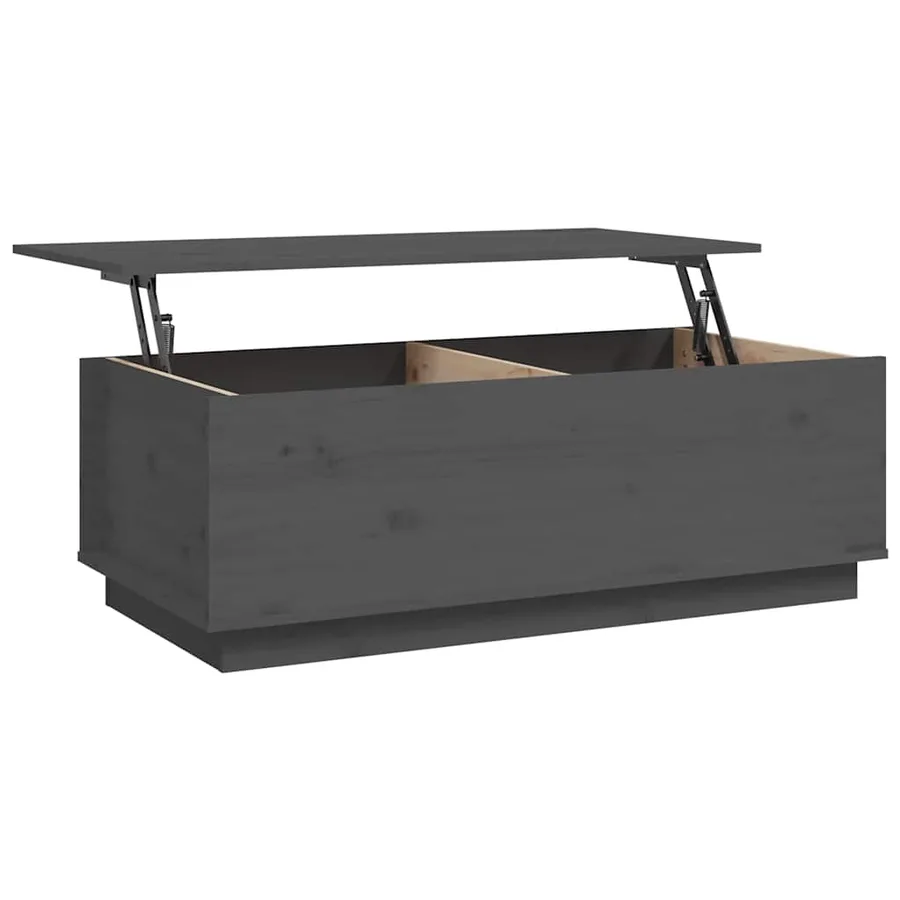 Table basse Gris 100x50x35 cm Bois massif de pin - 8