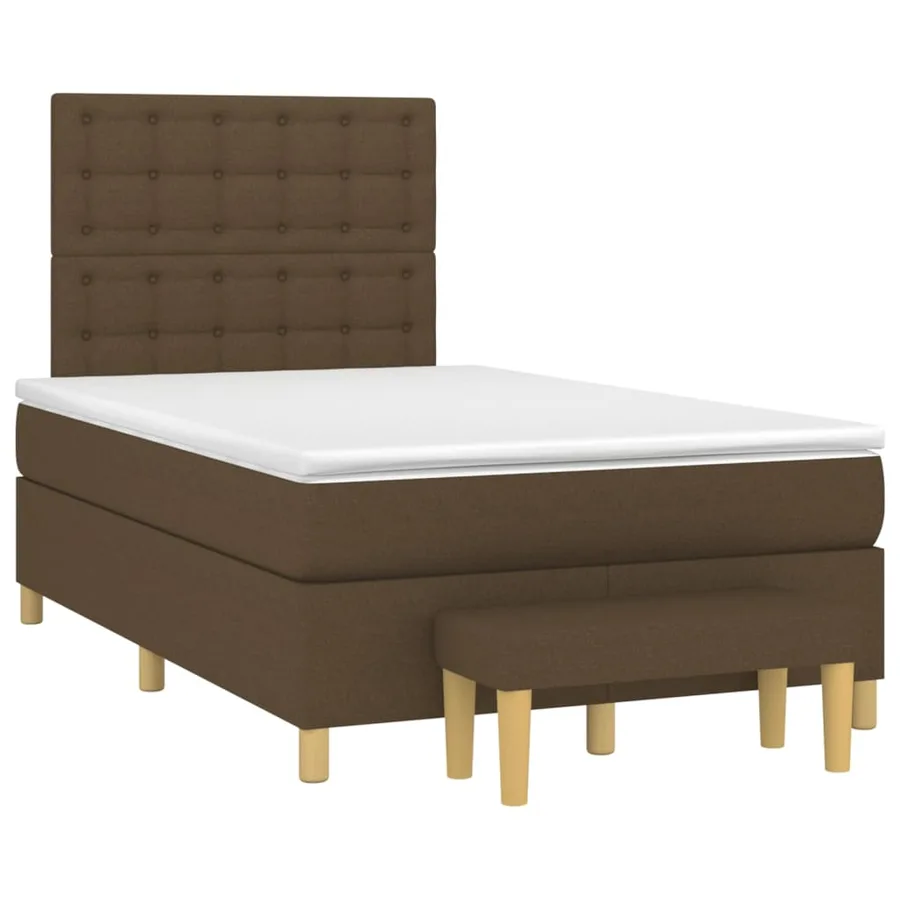 Sommier à lattes de lit avec matelas Marron foncé 120x200 cm - 3